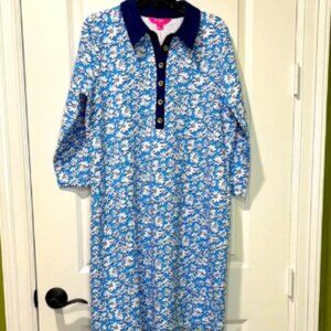 Lilly Pulitzer Ainslee 3/4 Sleeve Floral Dress Palm Beach Petals Size XL NWT